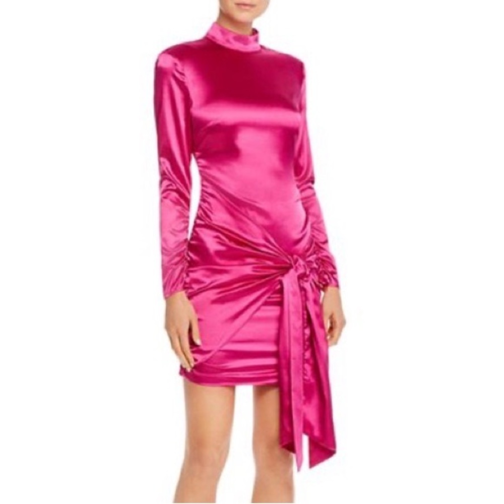 Likely Khaleesi Long-Sleeve Tie-Front Dress Pink